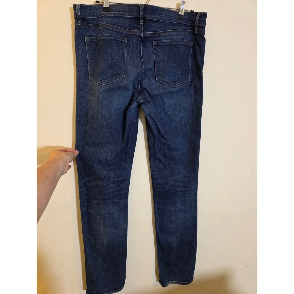 Loft‎ Modern Straight Leg Jeans Dark Wash Blue Denim Size 14 32T LTWF1625